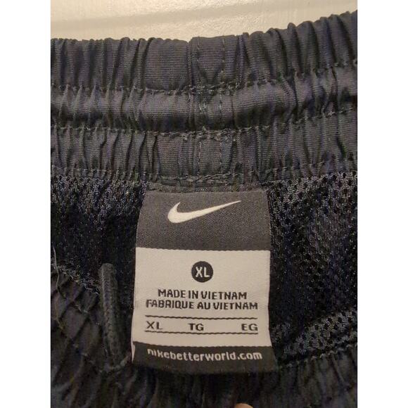Vintage Nike Men's Warm Up Pants Swishy Navy Blue Drawstring Mesh Lined Athletic - Picture 2 of 5